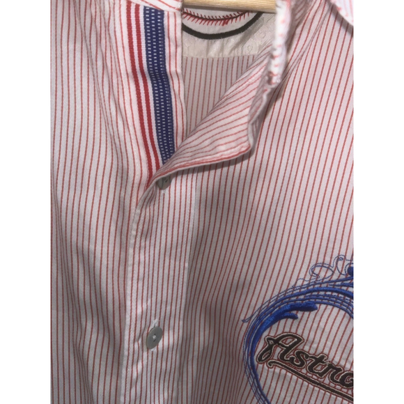Robert Graham Rare Mens XL Shirt Embordered Houston Astros MLB Pinstripe Button - Picture 6 of 12